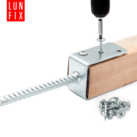 Podstawa słupa do wmurowania 90mm kotwa z prętem do betonu