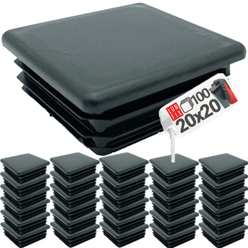 Zaślepka kwadratowa 20x20 nasadka do profili czarna 100szt.