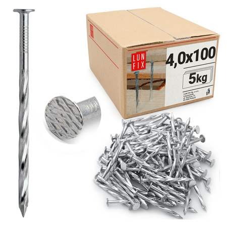 Gwoździe skręcane 4x100 mm 4 cale ocynkowane 5kg