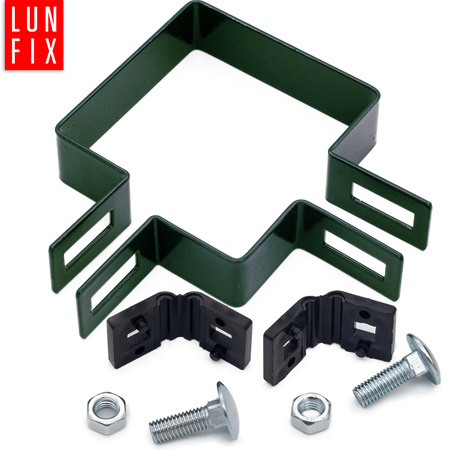 Obejma narożna 80x80 mm zielona komplet