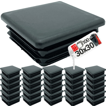 Zaślepka kwadratowa 30x30 nasadka do profili czarna 100szt.