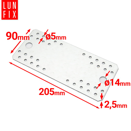 Łącznik płaski 205x90x2.5 LP7 1szt.