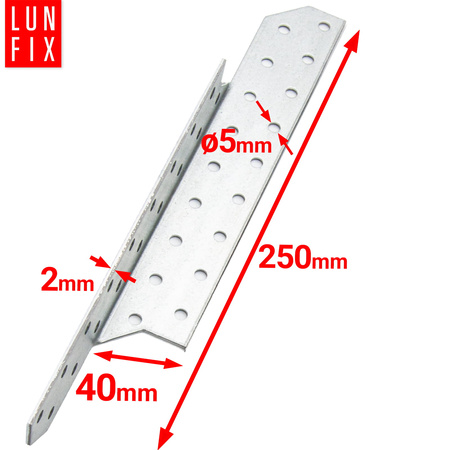 Łącznik krokwiowy LK5 ciesielski 250x40 mm LEWY 10szt.