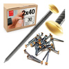 Gwoździe ozdobne do obrazków 2x40 mm złota szeroka główka 30szt.