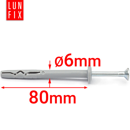 Kołki kołnierzowe szybkiego montażu 6x80 (100 szt.)