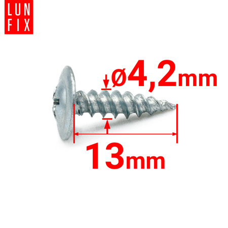 Wkręty samogwintujące 4,2x13mm z łbem podkładkowym do metalu WPC 1000szt.