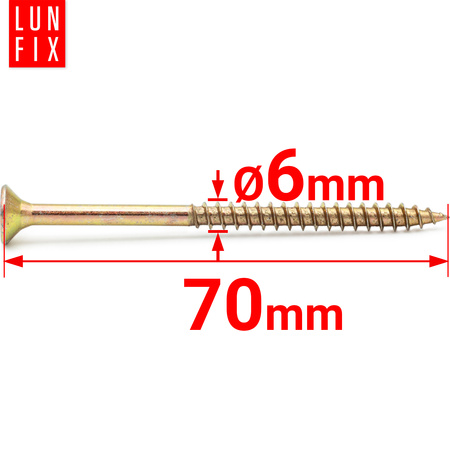 Wkręty uniwersalne 6x70 hartowane ocynkowane KDH 200szt.