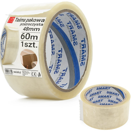 Taśma pakowa transparentna akryl Smart 48mm/60m