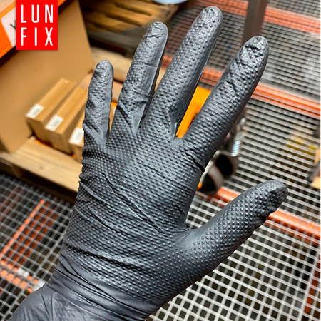 Rękawice robocze nitrylowe bezpudrowe 8 M czarne 50szt