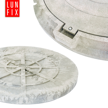 Właz do studni, klapa, pokrywa, studzienka, do szamba, DN 600 mm, 60 cm,  Szary A15 1,5t