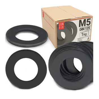 Podkładka okrągła M5 czarny ocynk DIN125 1kg