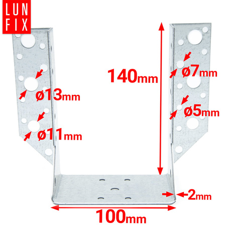 Wieszak belki 100x140 mm wspornik łacznik WB100