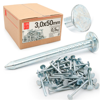 Gwoździe papowe 3x50 mm 2 cale ocynkowane papiaki 0,5kg