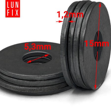 Podkładka okrągła M5 powiększona czarny ocynk DIN9021 1kg