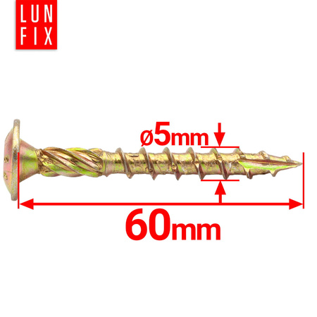 Wkręty ciesielskie talerzowe 5x60 do drewna WKCP 200szt.