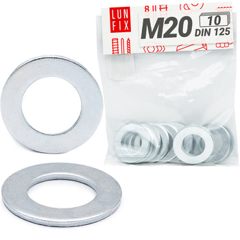 Podkładka płaska okrągła M20 ocynkowana DIN125 10szt.