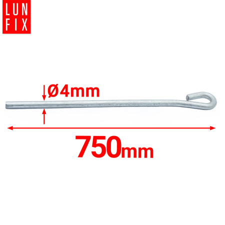 Pręt drut mocujący z oczkiem L 75cm płyta GK 50szt.