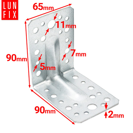 Kątownik z przetłoczeniem KPL1 90x90x65x2,0 10szt.