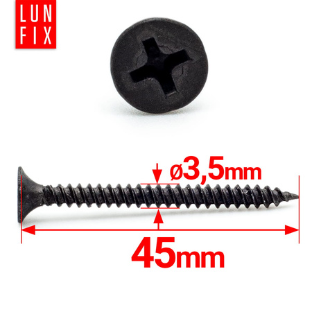 Wkręty do płyt gipsowych g-k 3,5x45 do profili metalowych KSGM 500szt.