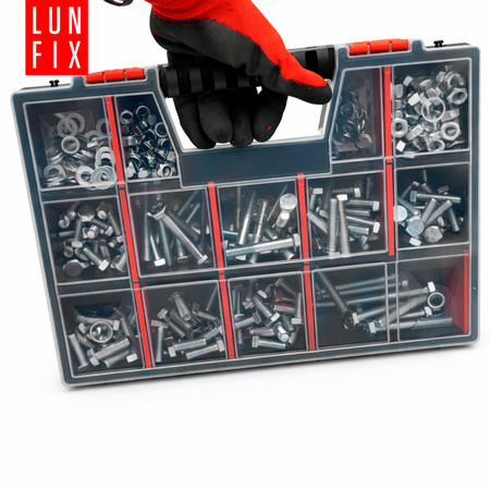 Śruby nakrętki podkładki 390szt. zestaw M10 ocynk