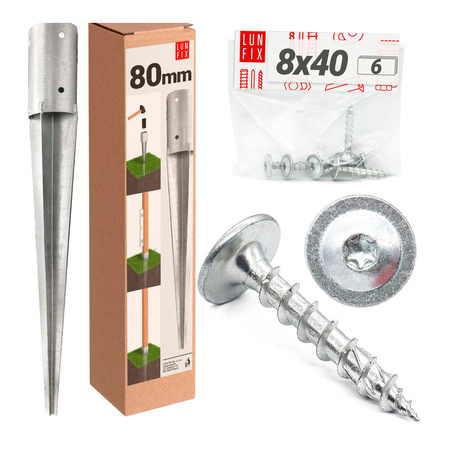 Zestaw podstawa słupa okrągła 80 + wkręty