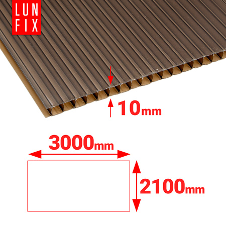 Poliwęglan komorowy 10mm brązowy 2,1x3m