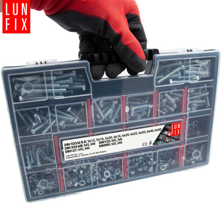 Śruby nakrętki podkładki 540szt. zestaw M5-M6 ocynk