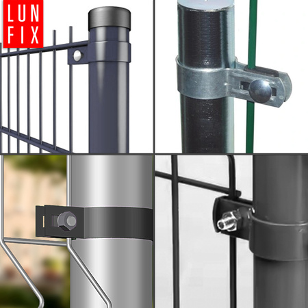 Obejma końcowa początkowa fi48 mm grafitowa komplet