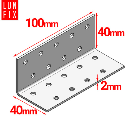 Kątownik montażowy 40x40x100 2mm