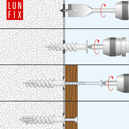 Kołek wkręcany do styropianu 50mm ślimak 10szt.