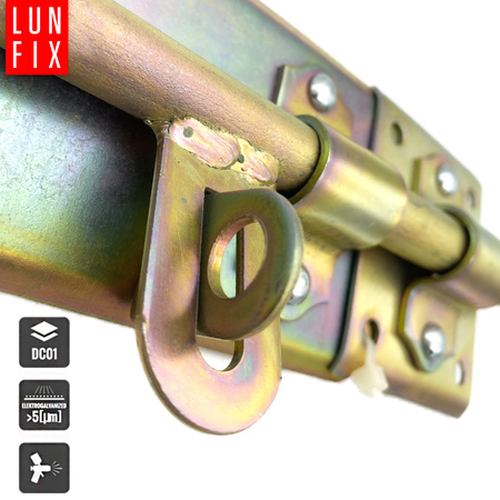 Zasuwa ryglowa 280x80mm drzwi garażu PRAWA ocynkowana WRK280