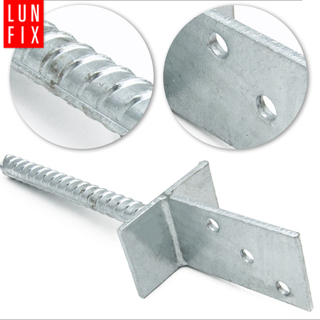 Podstawa słupa wpuszczana 90mm kotwa z prętem do betonu