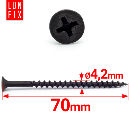 Wkręty do płyt gipsowych g-k 4,2x70 do drewna KGD 1kg