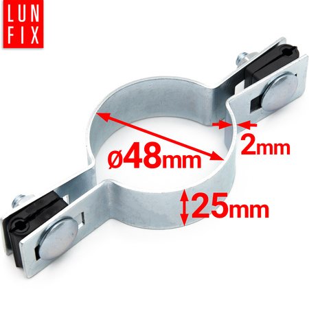 Obejma pośrednia fi48 mm srebrna komplet