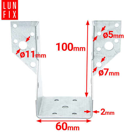 Wieszak belki 60x100 mm wspornik łącznik WB60