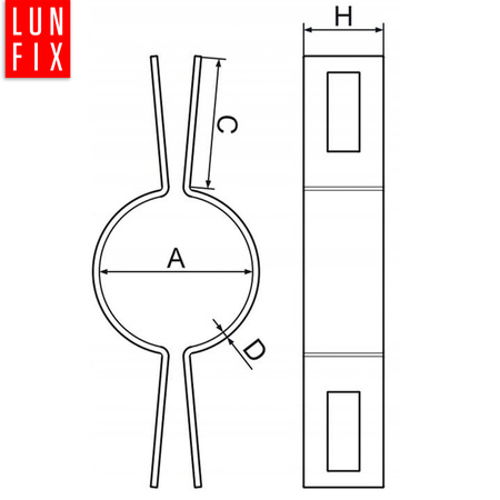 Obejma pośrednia fi42 mm grafit komplet