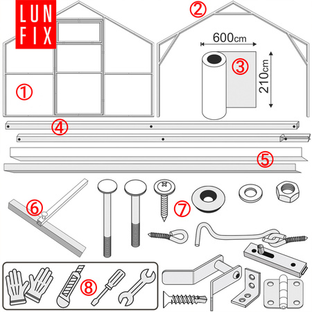 Szklarnia z poliwęglanu 2,8x8m profil 20x40mm grubość 4mm