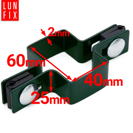 Obejma pośrednia 40x60 mm zielona komplet