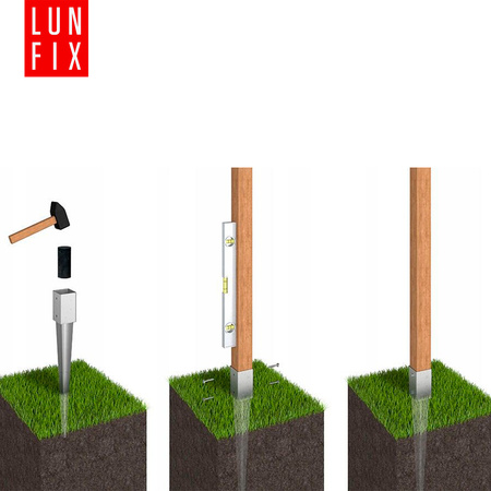 Zestaw podstawa słupa okrągła 100 + wkręty