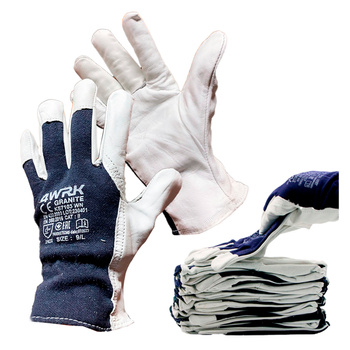 Rękawice robocze skórzane kozia skóra 11 XXL białe 12szt.