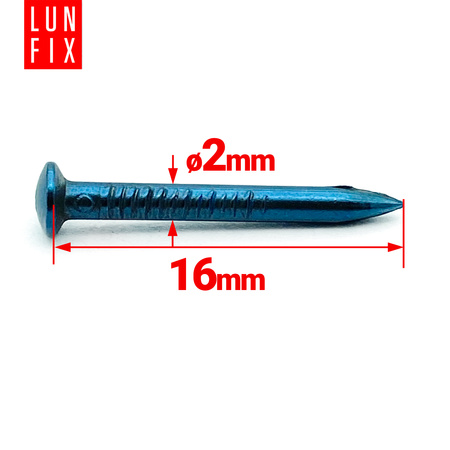 Gwoździe utwardzane 2x16mm niebieszczone 100szt.