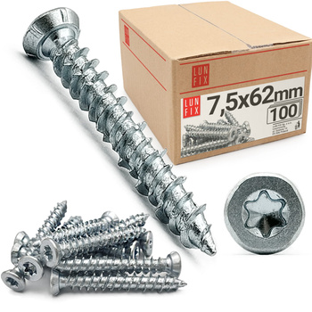 Wkręty do ościeżnic drzwi i okien 7,5x62mm ocynkowane 100szt.