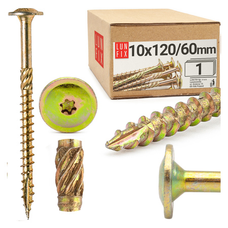 Wkręty ciesielskie talerzowe 10x120 do drewna WKCP 1szt.