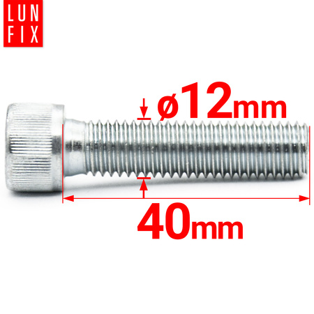 Śruby imbusowe M12x40 ocynkowane DIN912 klasa 8.8 1kg