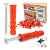 Kołki rozporowe 10x50 mm z wkrętem z łbem stożkowym 5x60 mm 100szt.