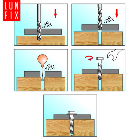 Wkręty do drewna z łbem sześciokątnym 8x80 ocynk DIN571 10szt