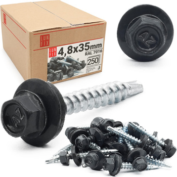 Wkręty farmerskie 4,8x35 samowiercące farmery antracyt WFD 250szt.