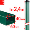 Słupek ogrodzeniowy 60x40 LUNBERG 60x40x2400 1,2mm grubości, zielony 240cm 2,4m