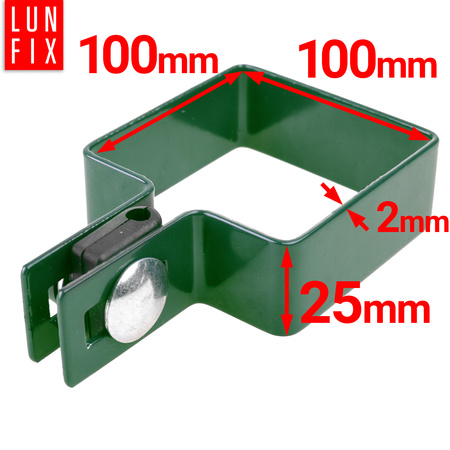 Obejma końcowa początkowa 100x100 mm zielona komplet