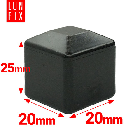 Nasadka na słupek 20x20 mm czarna daszek 10szt.